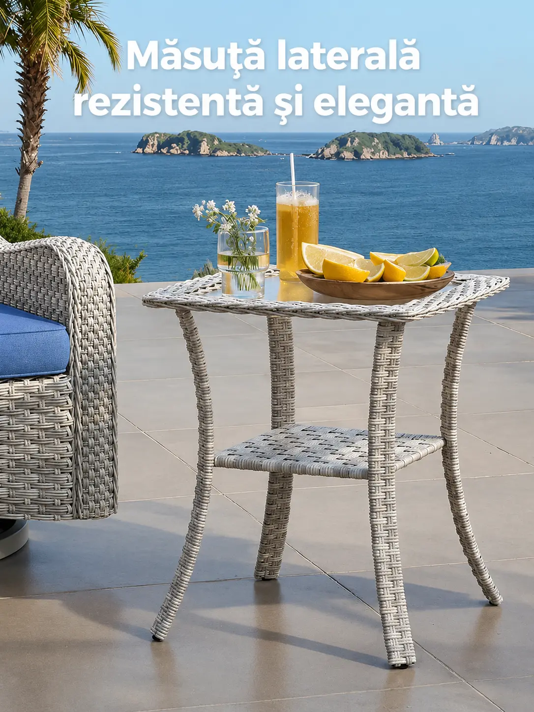 Τραπέζι με κρυστάλλινο γυαλί από το σετ βεράντας — εικόνα 4